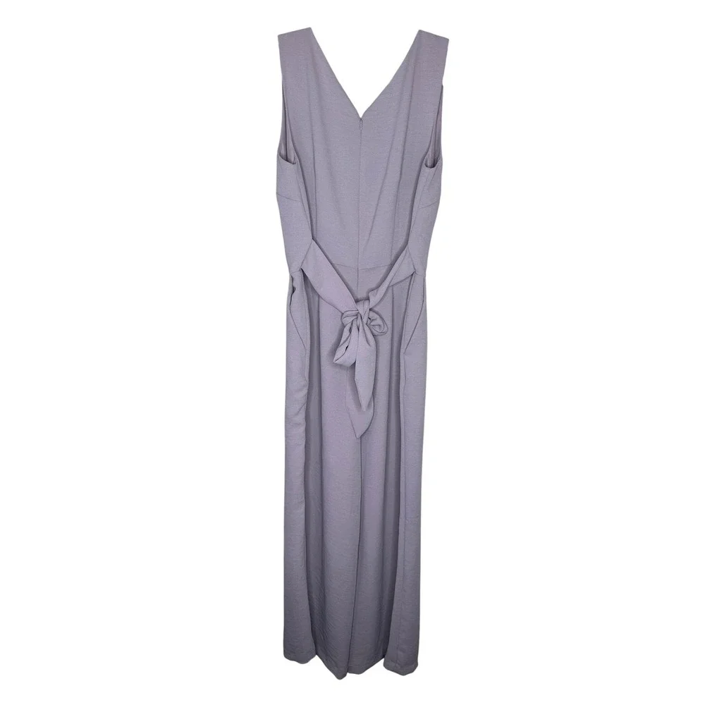 Ann Taylor Factory Lavender V-Neck Wide Leg Belted Jumpsuit Purple Size 10 boho